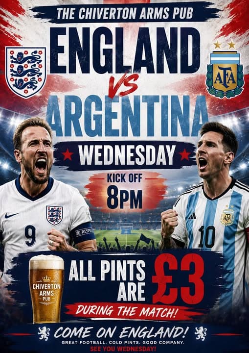Banner image for England vs Argentina Football Match