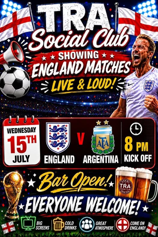 Banner image for TRA Social Club: England vs Argentina Match Showing