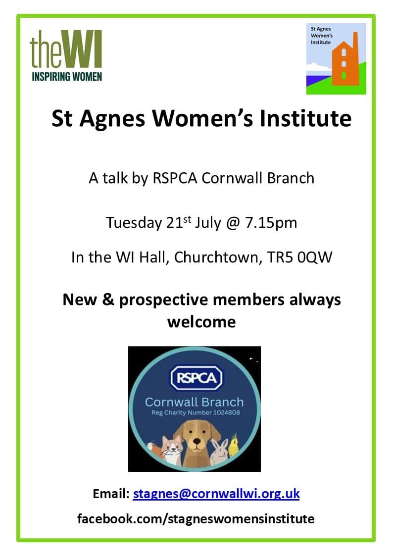 St Agnes Women's Institute: A talk by RSPCA Cornwall Branch