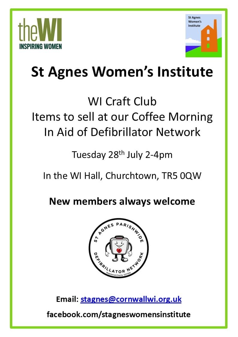 St Agnes Women's Institute WI Craft Club Coffee Morning